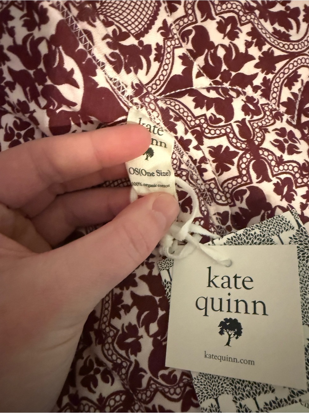 kate quinn Burgundy and White Floral Play Mat